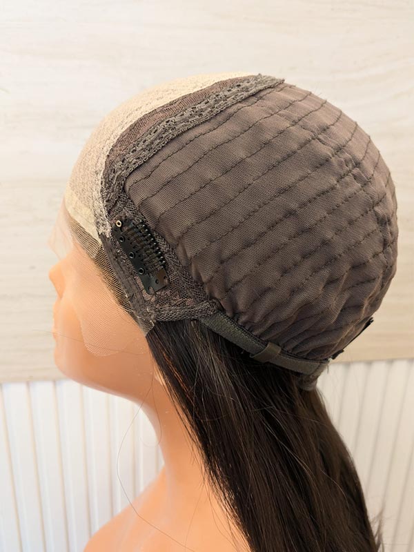 Ultra-thin silk top wig cap construction showing a lightweight cap with a thin silk top layer.