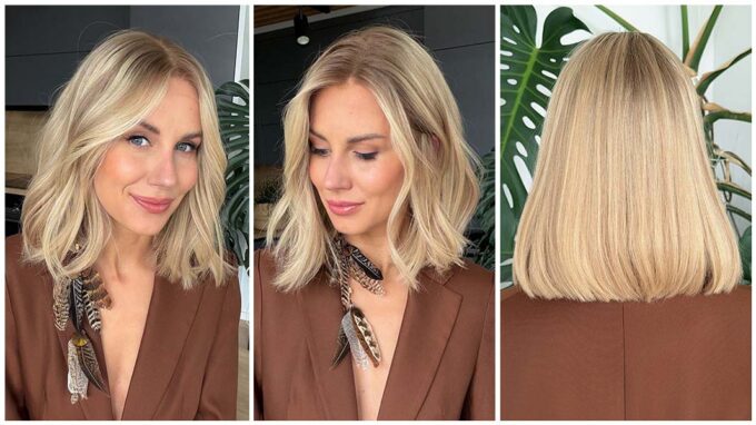 Blonde wig in color "JENNIFER ANISTON" (long bob)