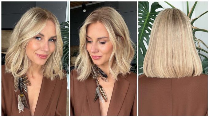 Blonde wig JENNIFER ANISTON long bob