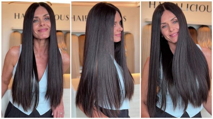 European human hair wig in color CARDI B extremely long grid