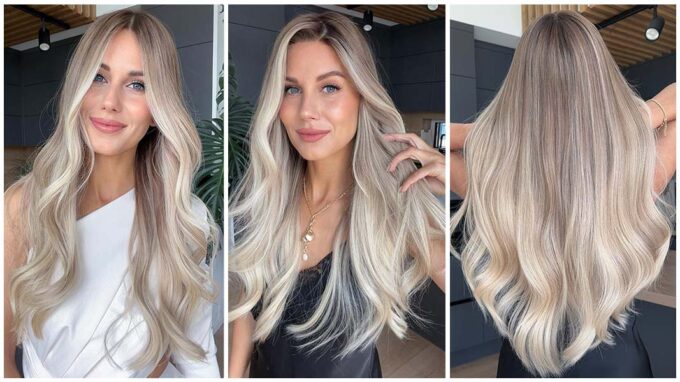Face frame balayage wig in color "KHLOE KARDASHIAN" (extremely long)