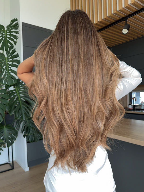 Natural looking lace front wig in color "SOFIA VERGARA" (extremely long)