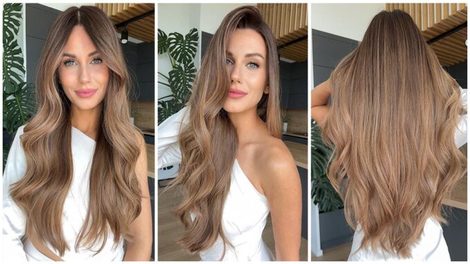Natural looking lace front wig in color "SOFIA VERGARA" (extremely long)