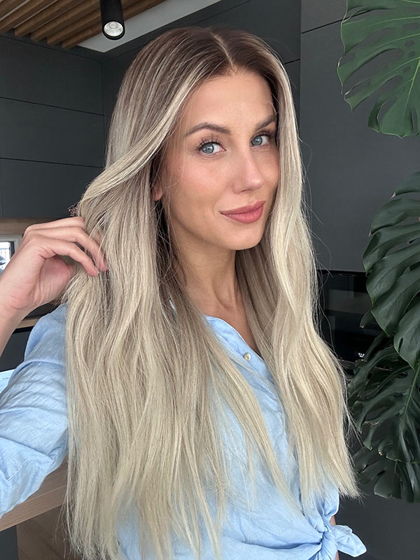 ash blonde wig CIARA long 2b