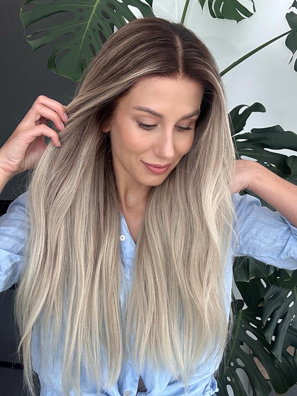 ash blonde wig CIARA long 4b