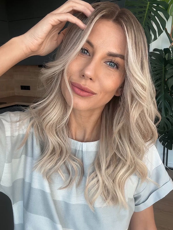 blonde balayage wig khloe kardashian mid-length 2