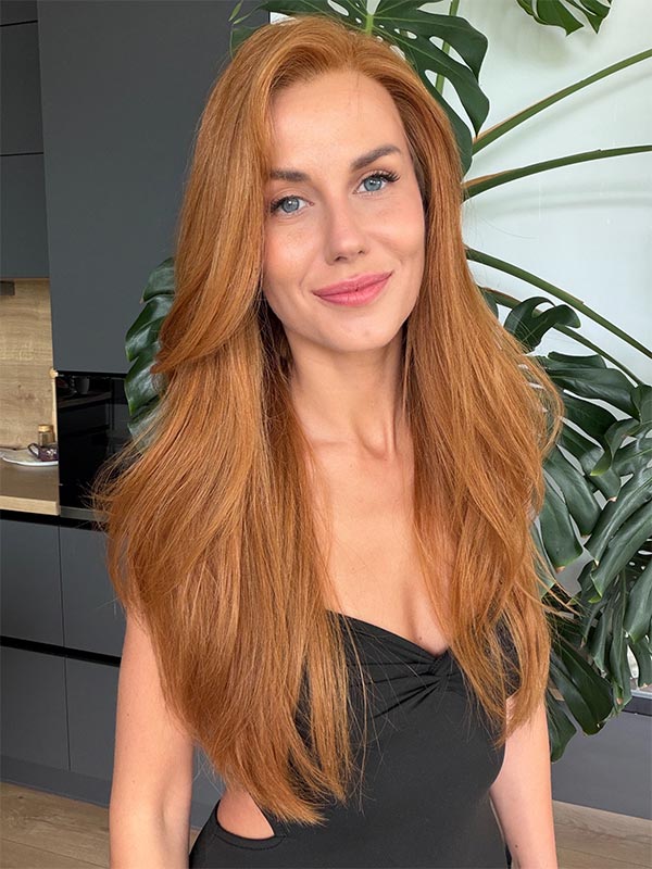 Copper red wig in color “NICOLE KIDMAN” (long)
