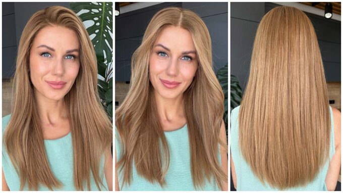 Honey blonde wig in color "MARGOT ROBBIE" (mid-length)