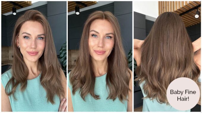 limited edition virgin dark blond baby fine hair wig mid length grid