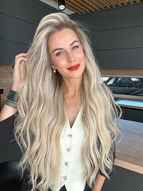 Long blonde wig in color "CANDICE SWANEPOEL" (extremely long)