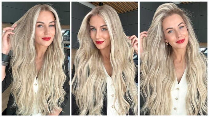 Long blonde wig in color "CANDICE SWANEPOEL" (extremely long)