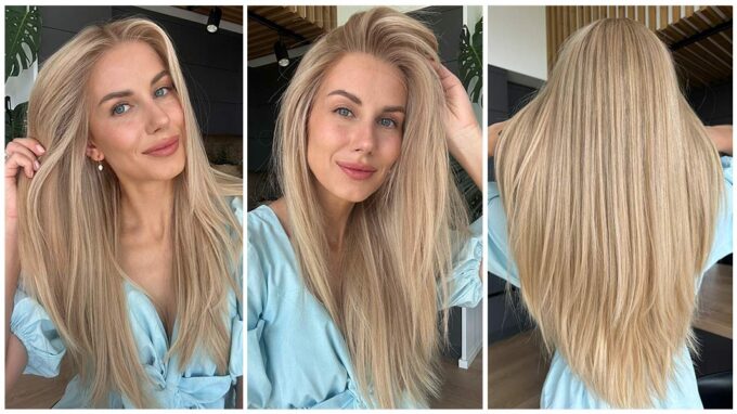 Warm blonde wig in color "ROMEE STRIJD" (long)