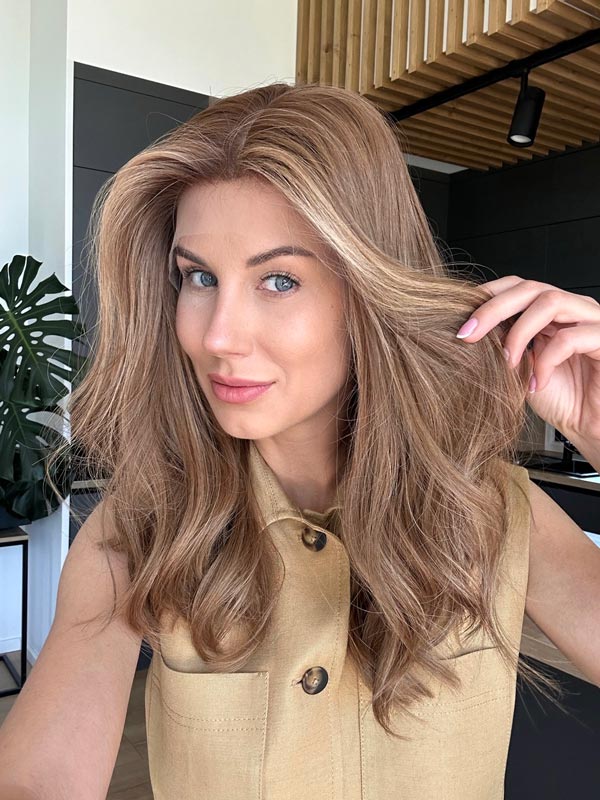 Wheat blonde wig MARGOT ROBBIE mid-length 10