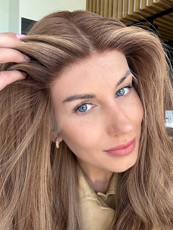 Wheat blonde wig MARGOT ROBBIE mid-length 9