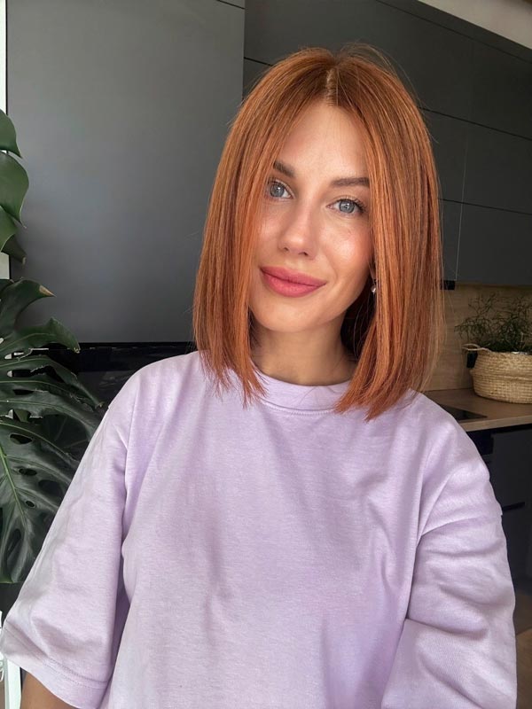 Red wig MADELAINE PETSCH short bob 12