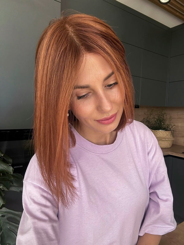 Red wig MADELAINE PETSCH short bob 4