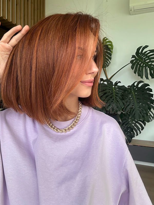 Red wig MADELAINE PETSCH short bob 6