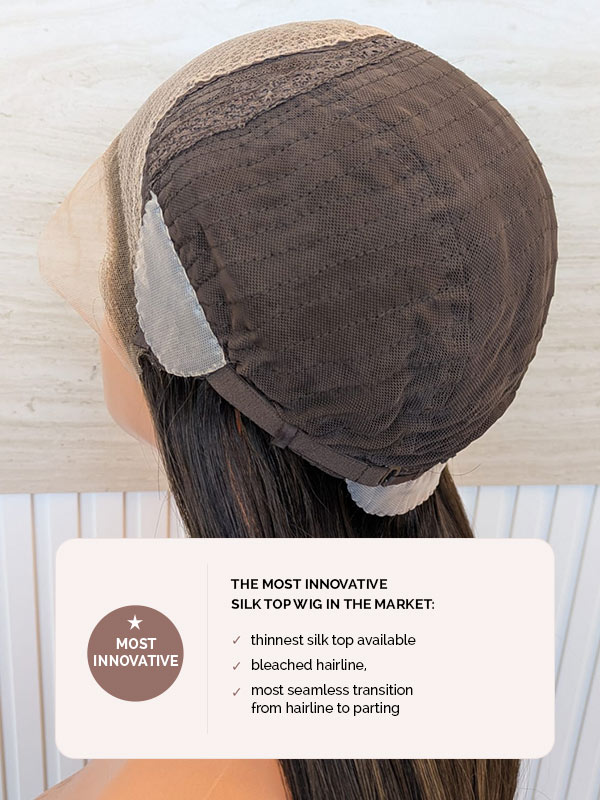 Pretty lace front silk top wig in color "SOFIA VERGARA" (long) 16 silk top wig cap innovative