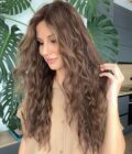 Wavy human hair wig in color "JENNIFER LOPEZ" (long)