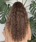 Wavy human hair wig in color "JENNIFER LOPEZ" (long)