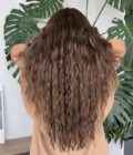 Wavy human hair wig in color "JENNIFER LOPEZ" (long)