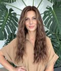 Wavy human hair wig in color "JENNIFER LOPEZ" (long)