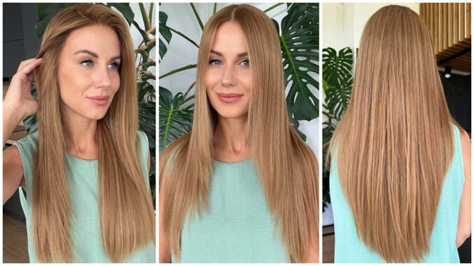 Wig in color “MARGOT ROBBIE” (long with face framing layers)